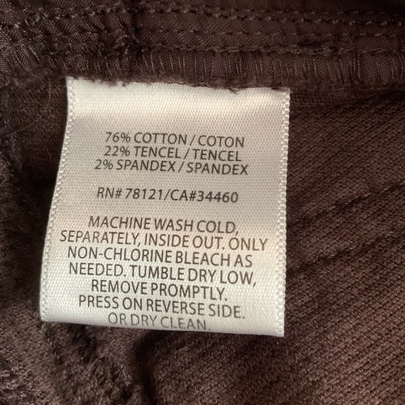 🤎 💫 Eileen Fisher Chocolate Brown Corduroy Pants Sz 10 Straight Leg Minimalist - Picture 5 of 9